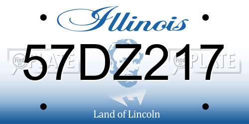 57DZ217 Illinois License Plate