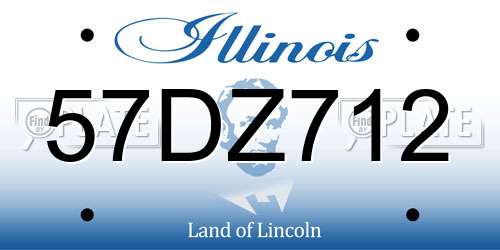 57DZ712 Illinois License Plate