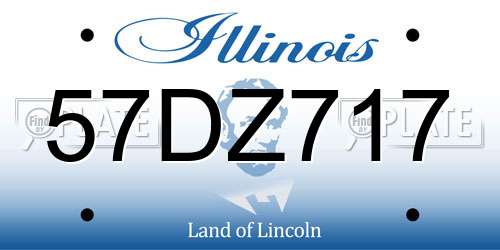 57DZ717 Illinois License Plate