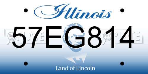 57EG814 Illinois License Plate