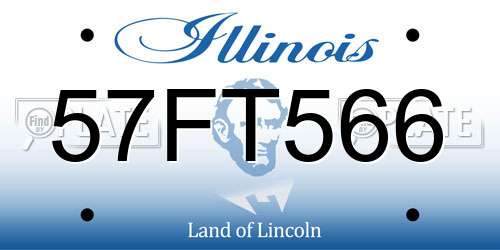 57FT566 Illinois License Plate