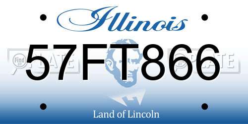 57FT866 Illinois License Plate