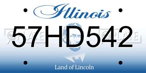 57HD542 Illinois License Plate