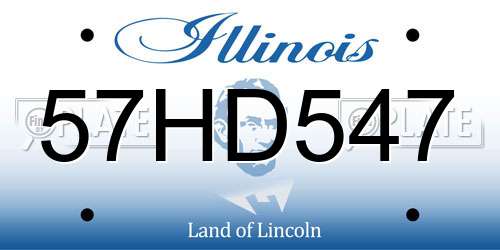57HD547 Illinois License Plate