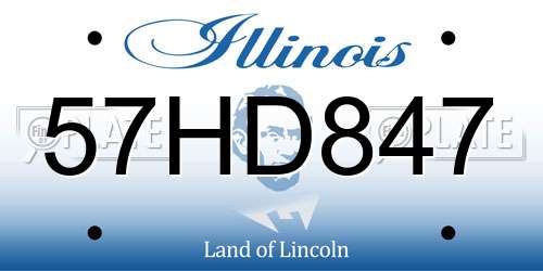 57HD847 Illinois License Plate