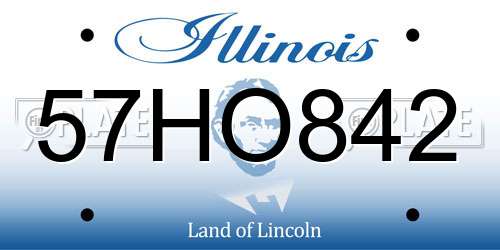 57HO842 Illinois License Plate