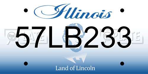 57LB233 Illinois License Plate