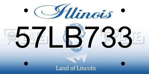 57LB733 Illinois License Plate