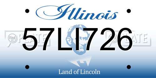 57LI726 Illinois License Plate