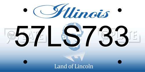 57LS733 Illinois License Plate