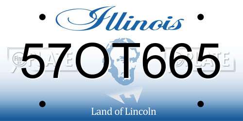 57OT665 Illinois License Plate