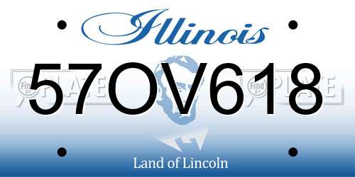 57OV618 Illinois License Plate