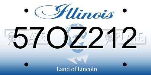 57OZ212 Illinois License Plate