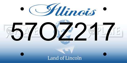 57OZ217 Illinois License Plate