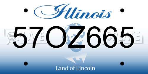 57OZ665 Illinois License Plate