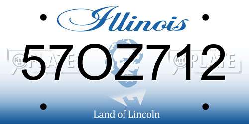 57OZ712 Illinois License Plate
