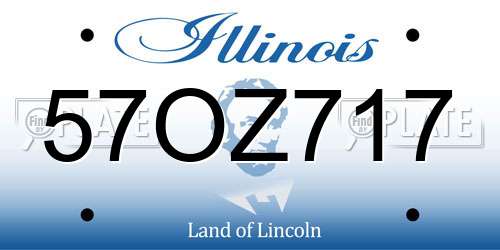 57OZ717 Illinois License Plate