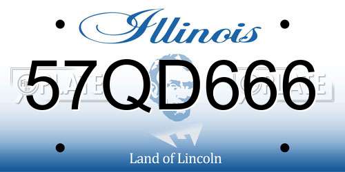 57QD666 Illinois License Plate