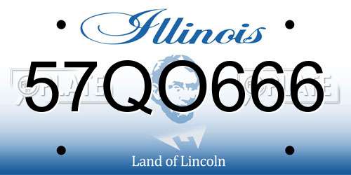 57QO666 Illinois License Plate