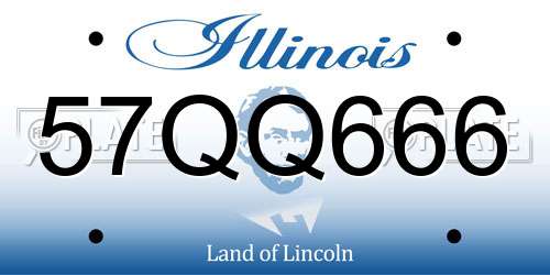 57QQ666 Illinois License Plate