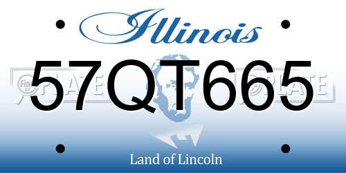 57QT665 Illinois License Plate