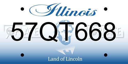 57QT668 Illinois License Plate