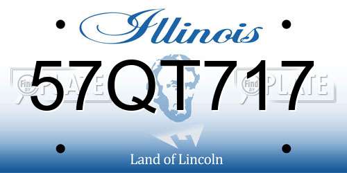 57QT717 Illinois License Plate