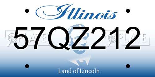 57QZ212 Illinois License Plate