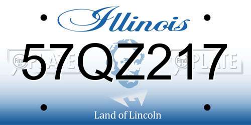 57QZ217 Illinois License Plate