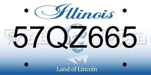 57QZ665 Illinois License Plate