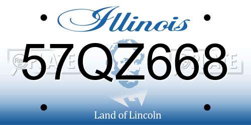57QZ668 Illinois License Plate