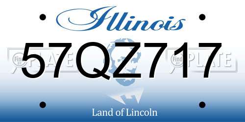 57QZ717 Illinois License Plate