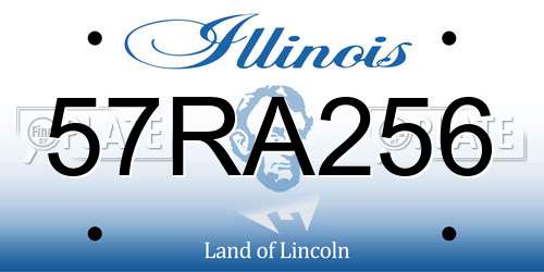 57RA256 Illinois License Plate