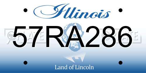 57RA286 Illinois License Plate