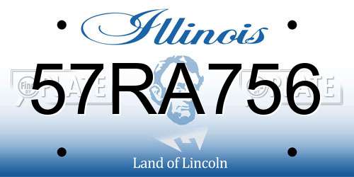 57RA756 Illinois License Plate