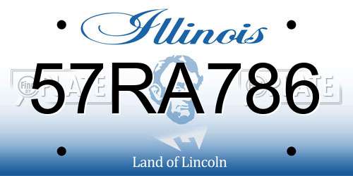 57RA786 Illinois License Plate