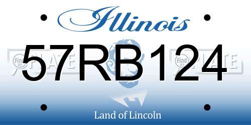 57RB124 Illinois License Plate