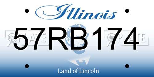 57RB174 Illinois License Plate