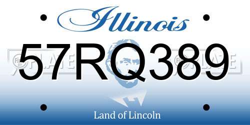 57RQ389 Illinois License Plate