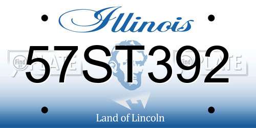 57ST392 Illinois License Plate