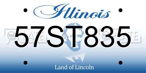 57ST835 Illinois License Plate
