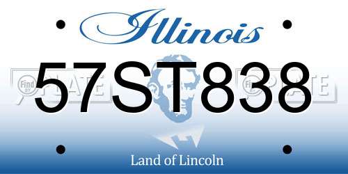 57ST838 Illinois License Plate