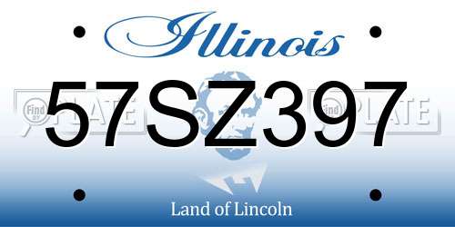 57SZ397 Illinois License Plate