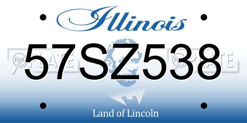 57SZ538 Illinois License Plate