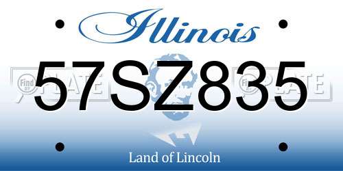 57SZ835 Illinois License Plate