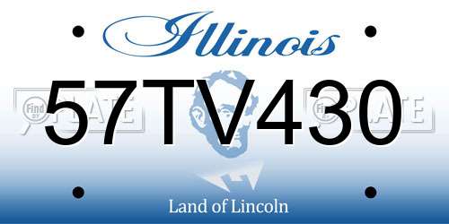 57TV430 Illinois License Plate