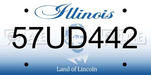 57UD442 Illinois License Plate