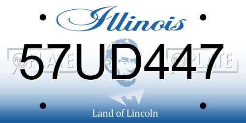 57UD447 Illinois License Plate