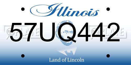 57UQ442 Illinois License Plate