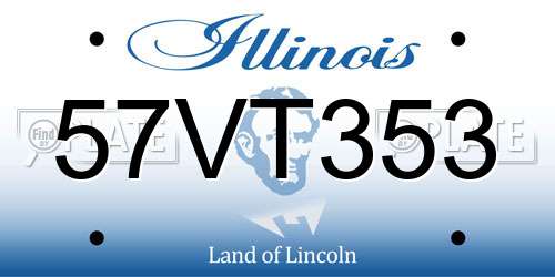 57VT353 Illinois License Plate